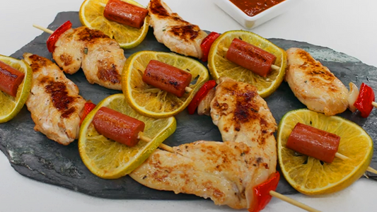 Pinchos de lomitos con salchicha