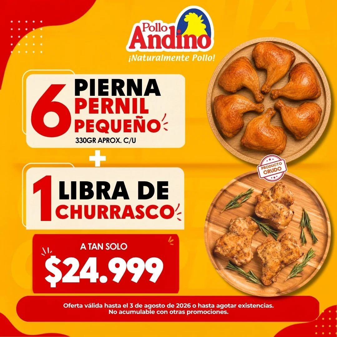 Super oferta 1 libra de churrasco + 6 pierna pernil