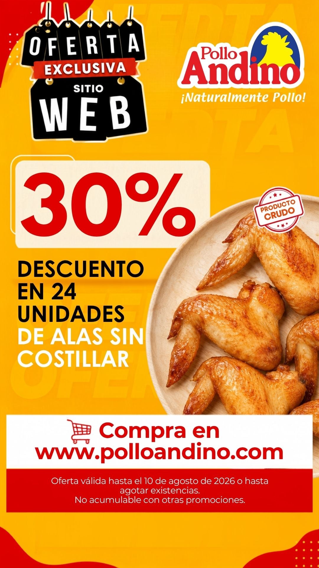 24 ALAS SIN CON EL 30% DE DTO. (80gr aprox. c/u)