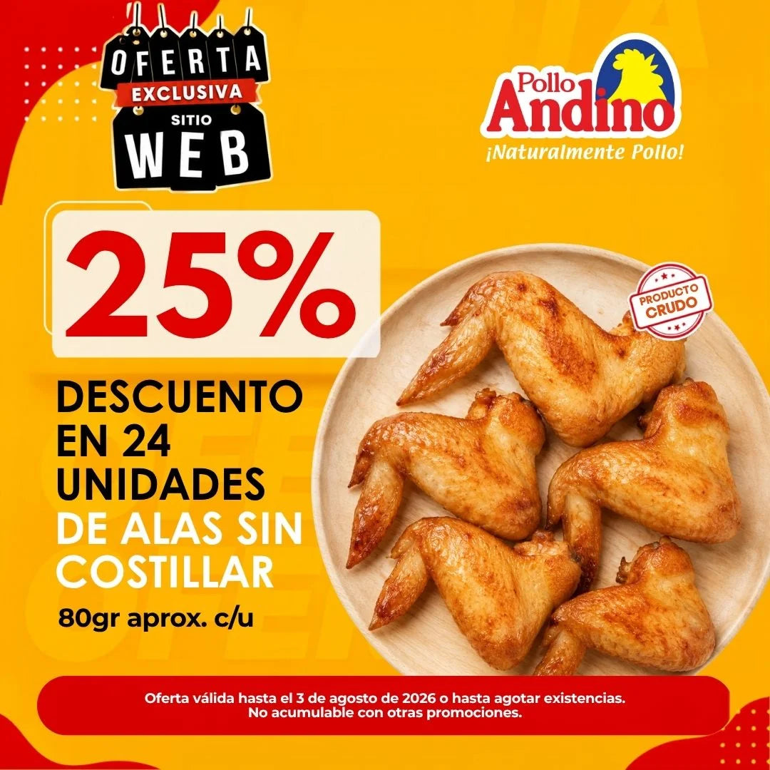 24 ALAS SIN CON EL 25% DE DTO. (80gr aprox. c/u)